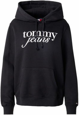Tommy Jeans Mikina  čierna / biela