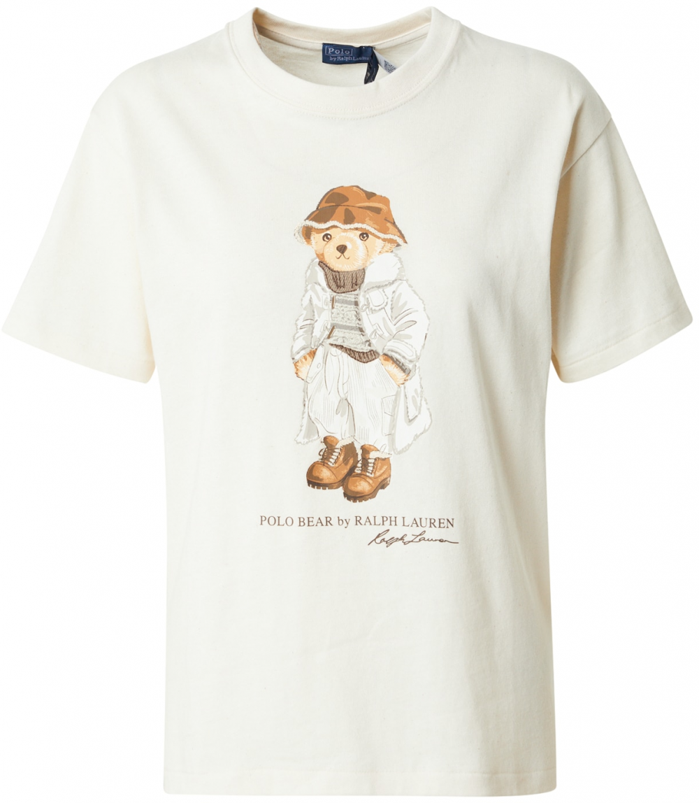 Polo Ralph Lauren Tričko  béžová / hnedá / biela