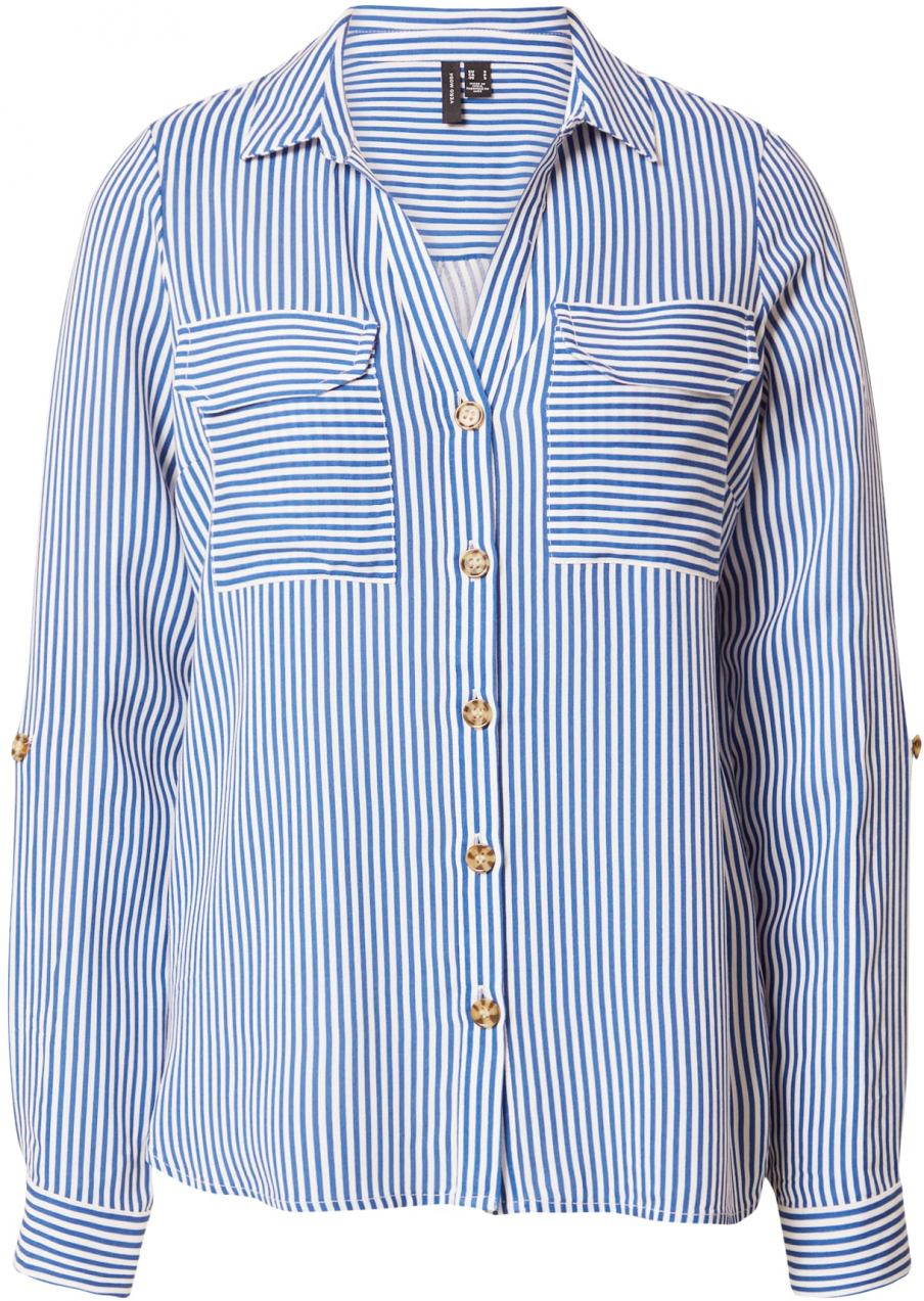 VERO MODA Blúzka 'VMBumpy'  modrá / biela