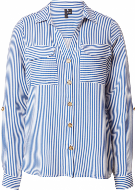 VERO MODA Blúzka 'VMBumpy'  modrá / biela