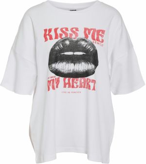 Noisy may Tričko 'NMIDA KIM LIPS'  červená / čierna / biela