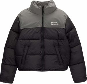 Pull&Bear Prechodná bunda  kamenná / čierna