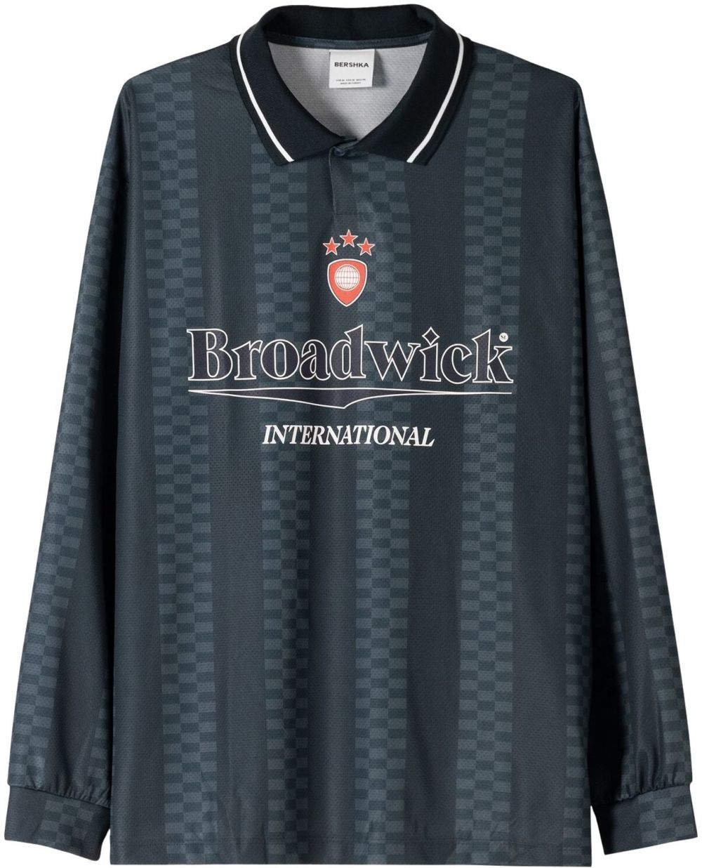 Bershka Tričko  tmavozelená / oranžová / biela