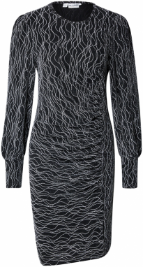 PULZ Jeans Šaty 'HAZEL'  čierna / strieborná