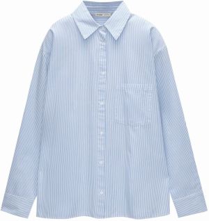 Pull&Bear Blúzka  svetlomodrá / biela