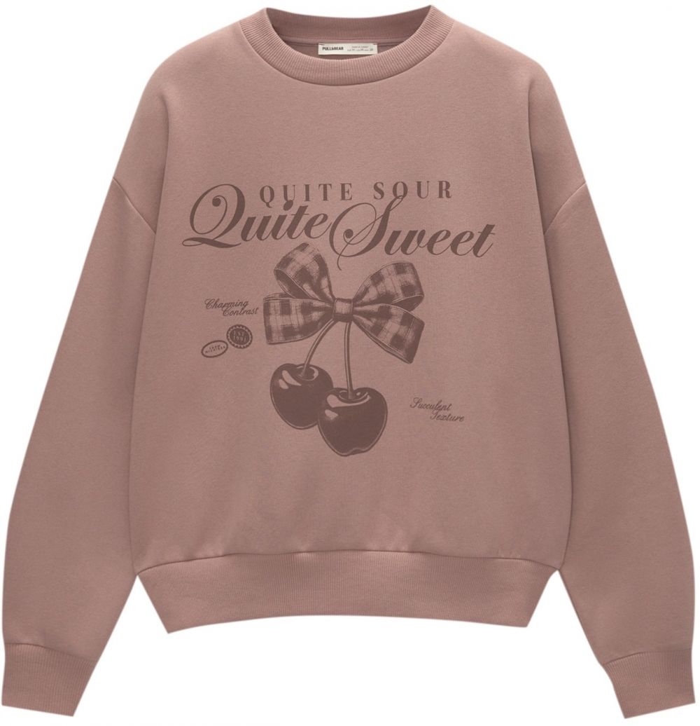Pull&Bear Mikina  ružová / burgundská