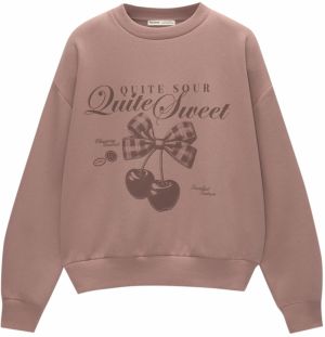 Pull&Bear Mikina  ružová / burgundská