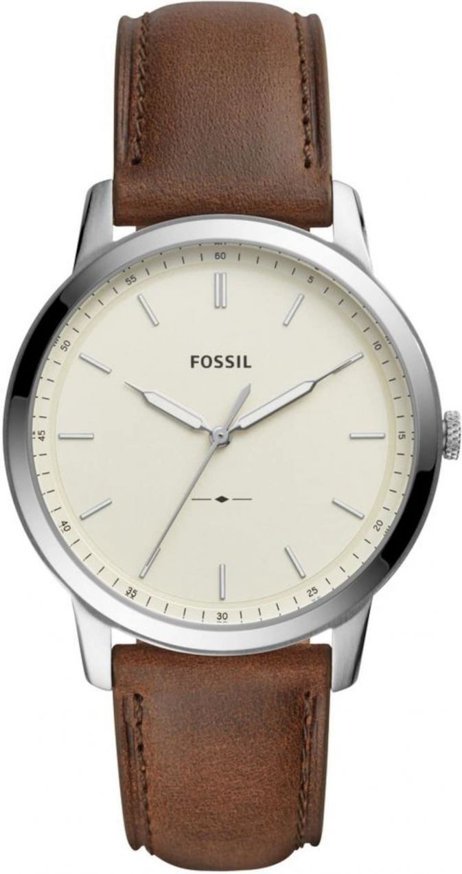 FOSSIL Analógové hodinky 'THE MINIMALIST'  hnedá / strieborná