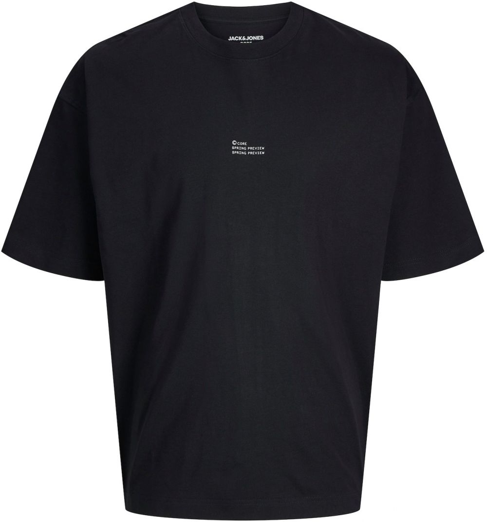 JACK & JONES Tričko 'JCOIDUN'  čierna / šedobiela