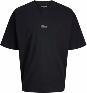 JACK & JONES Tričko 'JCOIDUN'  čierna / šedobiela