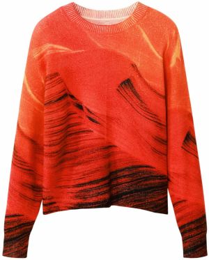 Desigual Sveter  hnedá / oranžová / červená