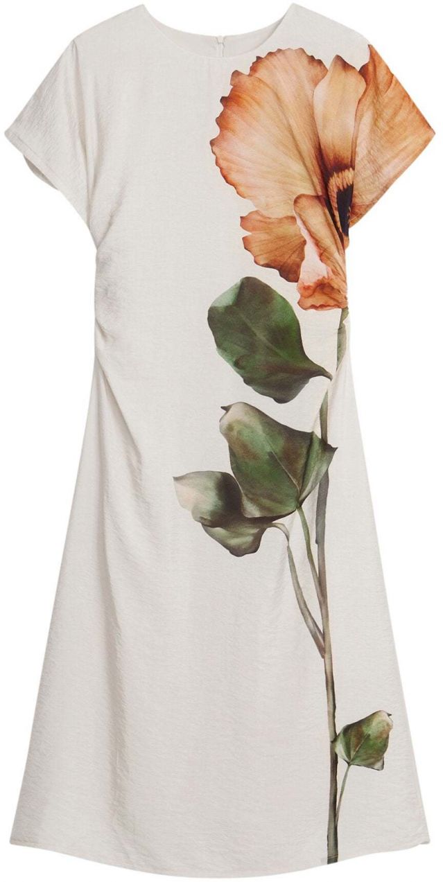 Desigual Šaty 'Flower'  hnedá / zelená / biela