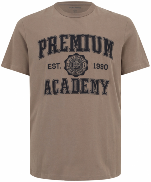 Jack & Jones Plus Tričko 'JPRBLUJADON'  svetlohnedá / čierna