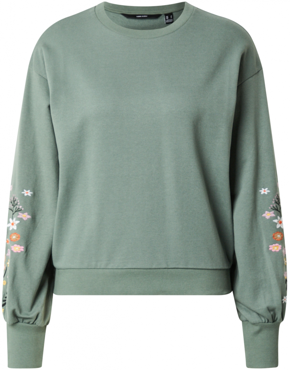 VERO MODA Mikina 'VMSELIN'  zelená / oranžová / ružová / biela