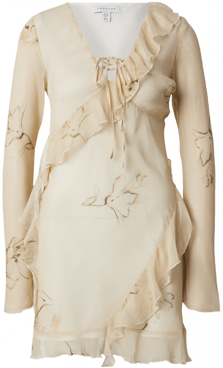 TOPSHOP Šaty  béžová / hnedá