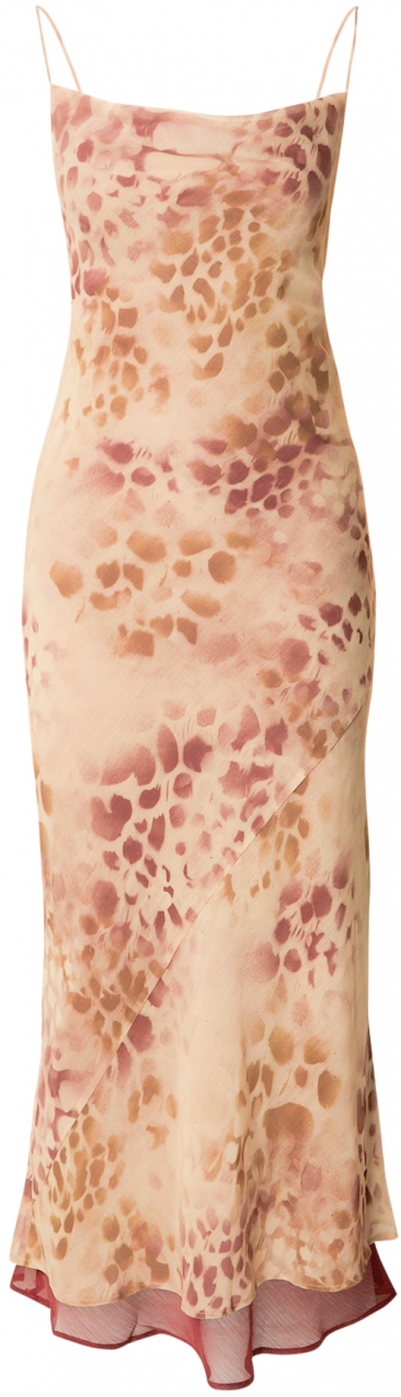 TOPSHOP Šaty  béžová / svetlohnedá / hrdzavo červená / čerešňová