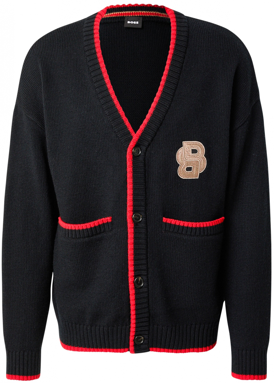 BOSS Kardigán 'Bianko'  béžová / červená / čierna