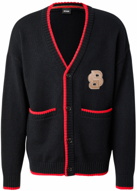 BOSS Kardigán 'Bianko'  béžová / červená / čierna