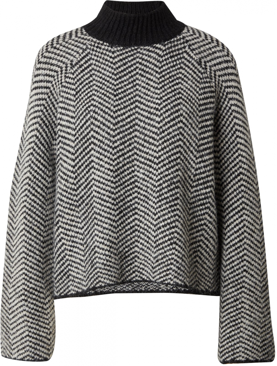 VERO MODA Sveter 'VMNaomi'  čierna / biela