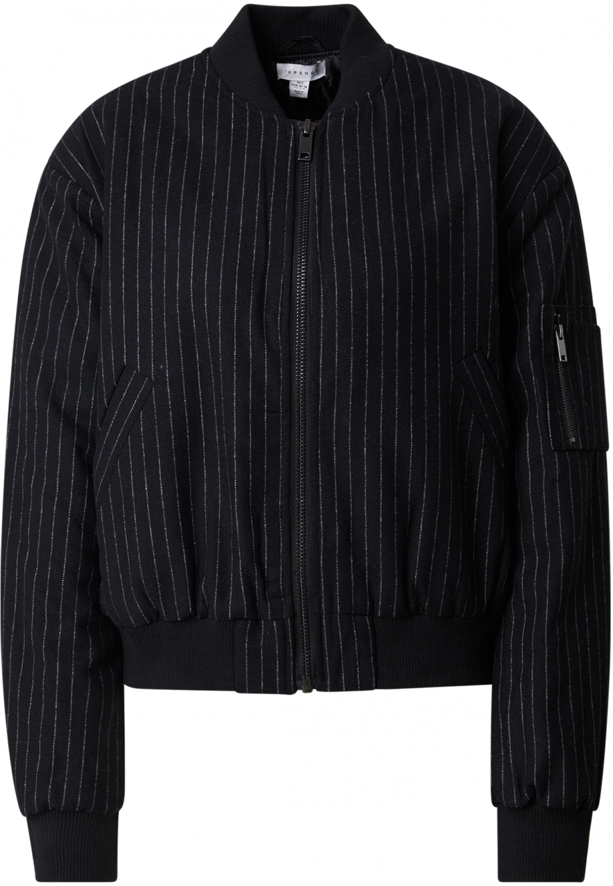 TOPSHOP Prechodná bunda  čierna / biela