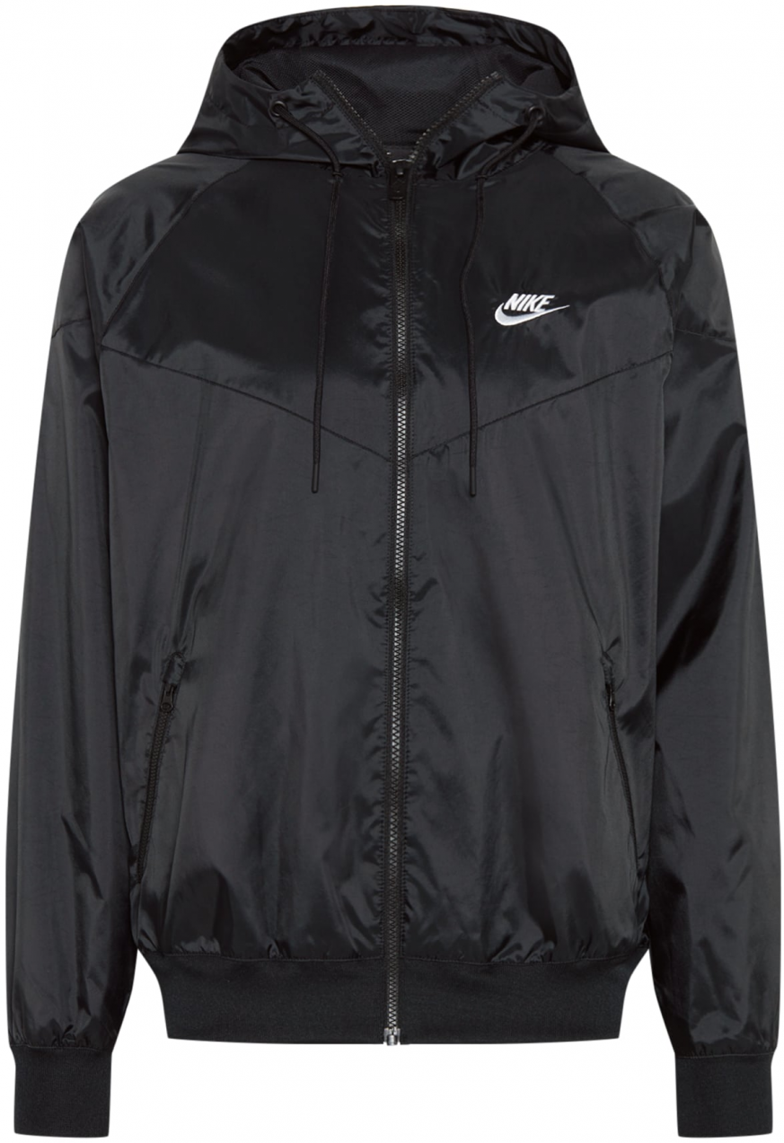 Nike Sportswear Prechodná bunda 'Heritage Essentials'  čierna / biela