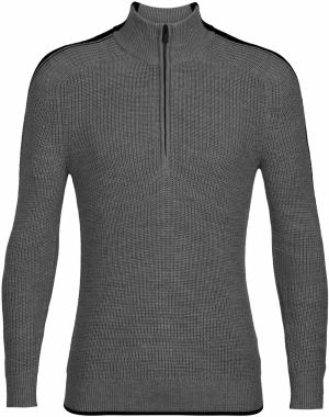 ICEBREAKER Tričko 'M Lodge LS Half Zip Sweater'  sivá