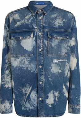 KARL LAGERFELD JEANS Košeľa  modrá / biela