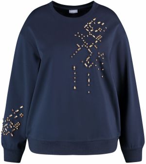 SAMOON Mikina  námornícka modrá / zlatá