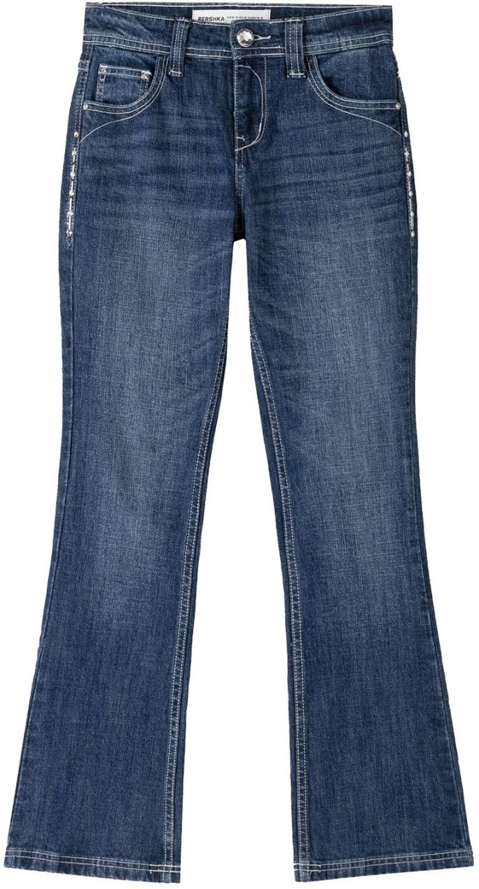 Bershka Džínsy  modrá denim