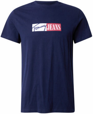 Tommy Jeans Tričko  námornícka modrá / vínovo červená / biela