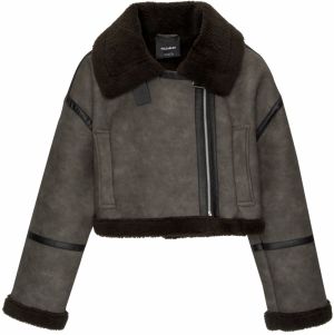 Pull&Bear Prechodná bunda  čokoládová / farby bahna
