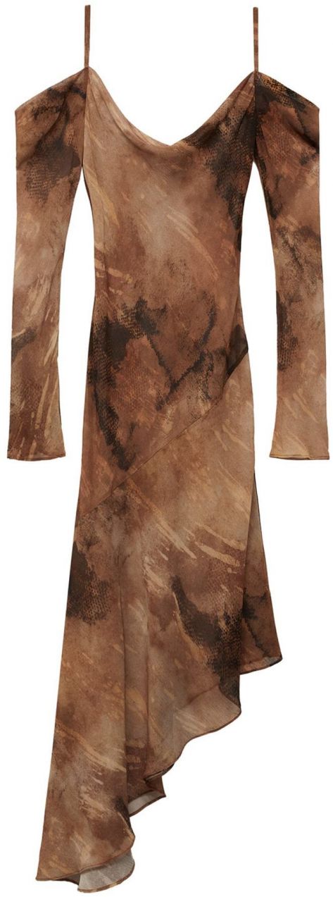 MANGO Šaty  hnedá / tmavohnedá / oranžová