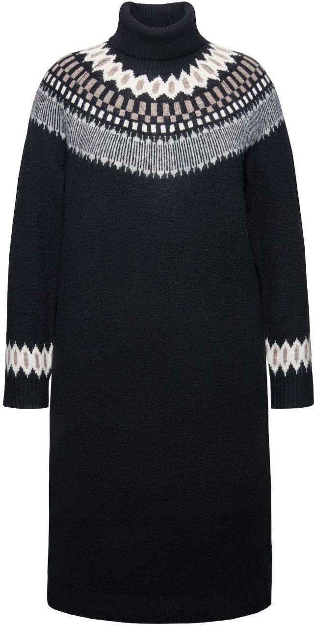 Ulla Popken Pletené šaty  sivá / farby bahna / čierna / biela
