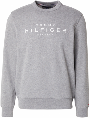 TOMMY HILFIGER Mikina  sivá melírovaná / biela