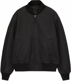 Pull&Bear Prechodná bunda  čierna / čierna melírovaná