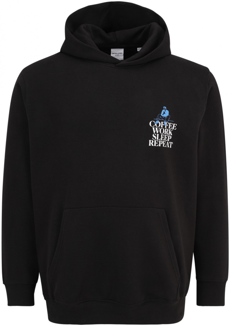 Jack & Jones Plus Mikina 'JPRBLAJULIAN'  kráľovská modrá / čierna / biela
