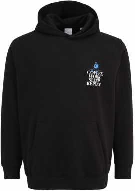 Jack & Jones Plus Mikina 'JPRBLAJULIAN'  kráľovská modrá / čierna / biela