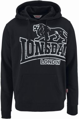 LONSDALE Mikina 'Tadley'  čierna / biela
