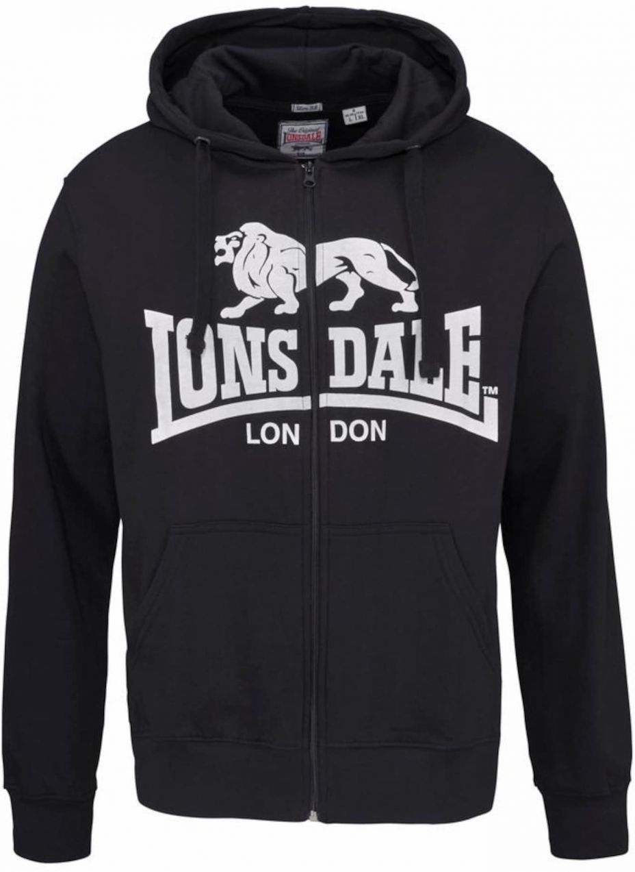 LONSDALE Tepláková bunda 'Krafty'  čierna / biela