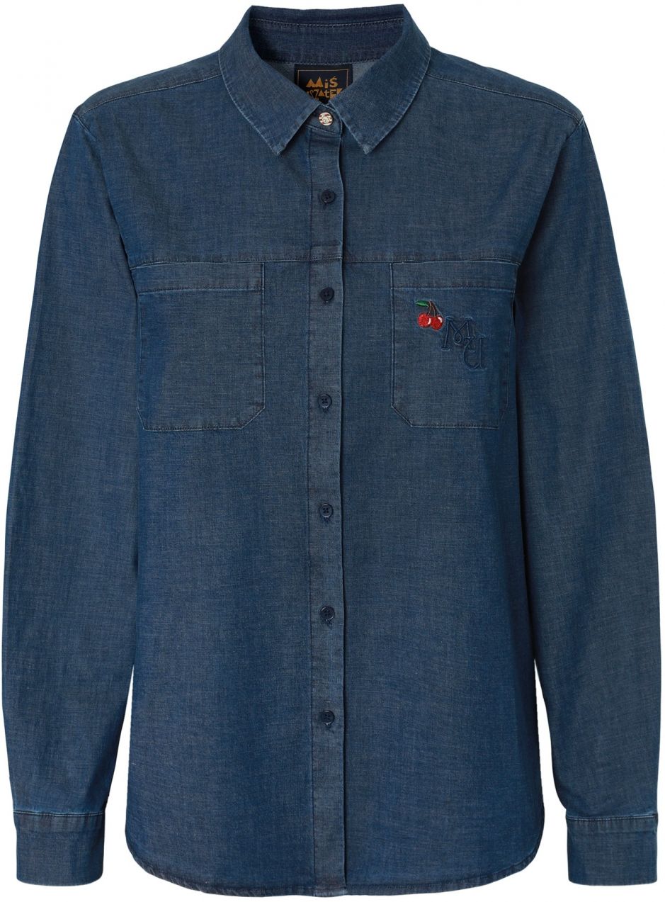 TATUUM Blúzka 'MISIA 1'  modrá denim / hnedá / zelená / červená