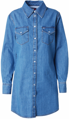 Tommy Jeans Košeľové šaty  modrá denim