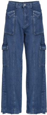 Influencer Rifľové kapsáče  modrá denim