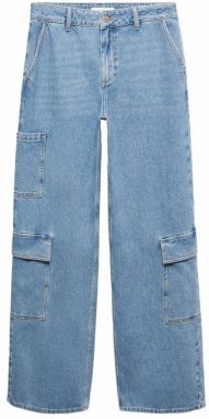 MANGO Rifľové kapsáče  modrá denim