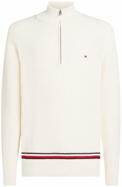 TOMMY HILFIGER Sveter  slonová kosť / námornícka modrá / červená
