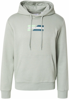 JACK & JONES Mikina 'JJECorp'  námornícka modrá / mätová / svetlozelená / biela