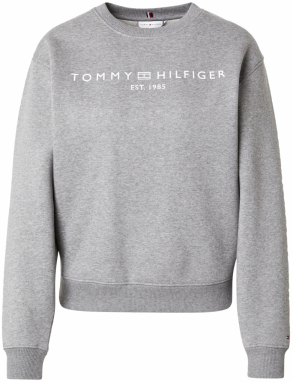 TOMMY HILFIGER Mikina  sivá melírovaná / biela