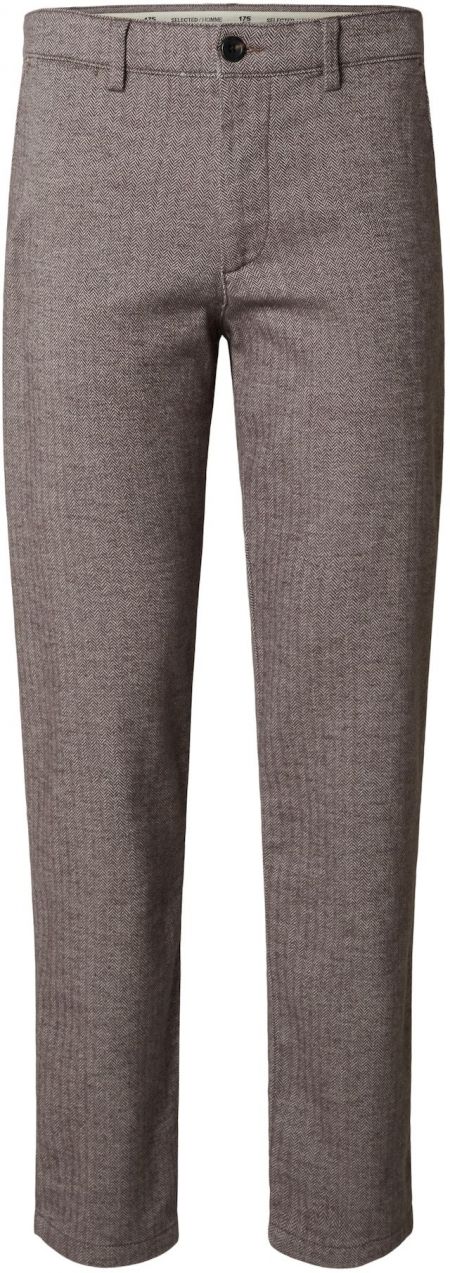 SELECTED HOMME Chino nohavice 'SLHMiles'  hnedá / svetlohnedá