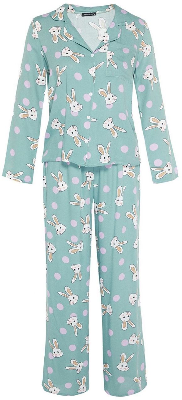 Trendyol Pyžamo  béžová / mätová / orchideová / biela