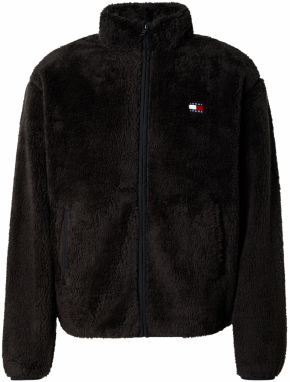 Tommy Jeans Flisová bunda  čierna