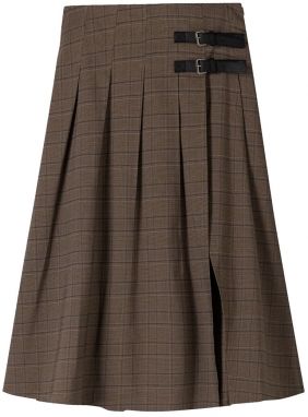 Bershka Sukňa  čokoládová / kapučíno / tmavohnedá